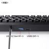 Sanwa Supply Compact keyboard with USB hub SKB-KG3UH3BK Black