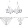 TERMEZY New Thin Lace Underwear Women Bralette Push Up Brassiere Sexy Hollow Out Bra Set French Lingerie Female Bra and Panty Set