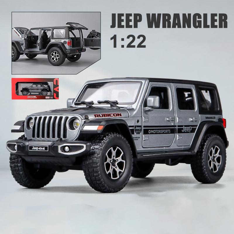 1/22 масштабная игрушечная машина для бездорожья, 7 дверей для Wrangler, литая под давлением модель игрушечного автомобиля, металлический сплав, детские транспортные средства с фрикционным приводом, двери открываются, свет и звук