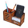 Pen Stand With Visiting Card Mobile Holder Multipurpose Wooden Stationery Desk Organizer Pen And Pencil Stand For Office Table