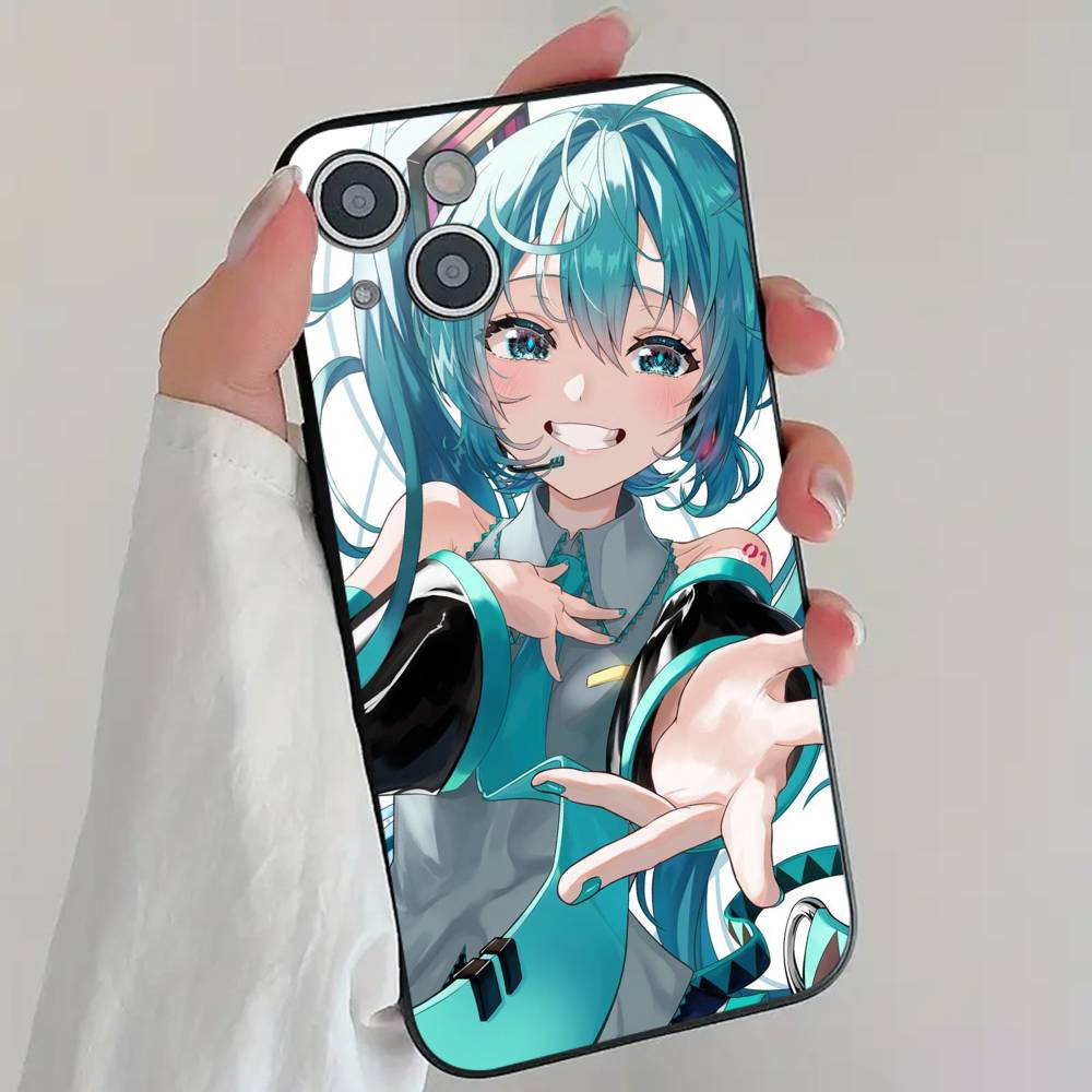 Virtual Singer H-Hatsune M-Miku Phone Case Cool Black Silicone Soft For IPhone 16 15 14 13 12 11 X XR Plus Pro Max Plus