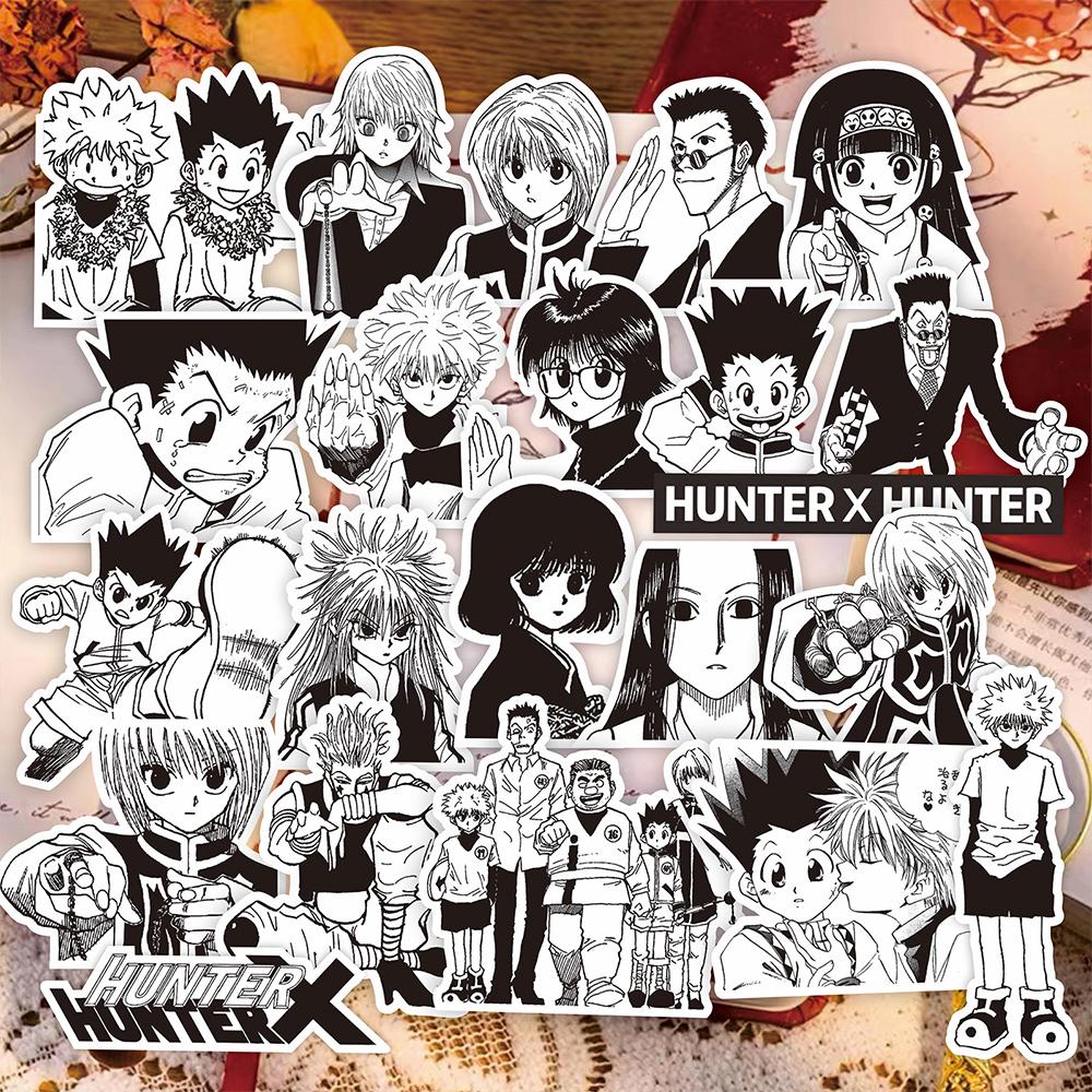 10/30/70 шт. Черно-белые аниме-наклейки Hunter×Hunter Крутые граффити-наклейки для телефона, чемодана, ноутбука, детские наклейки для творчества, игрушки