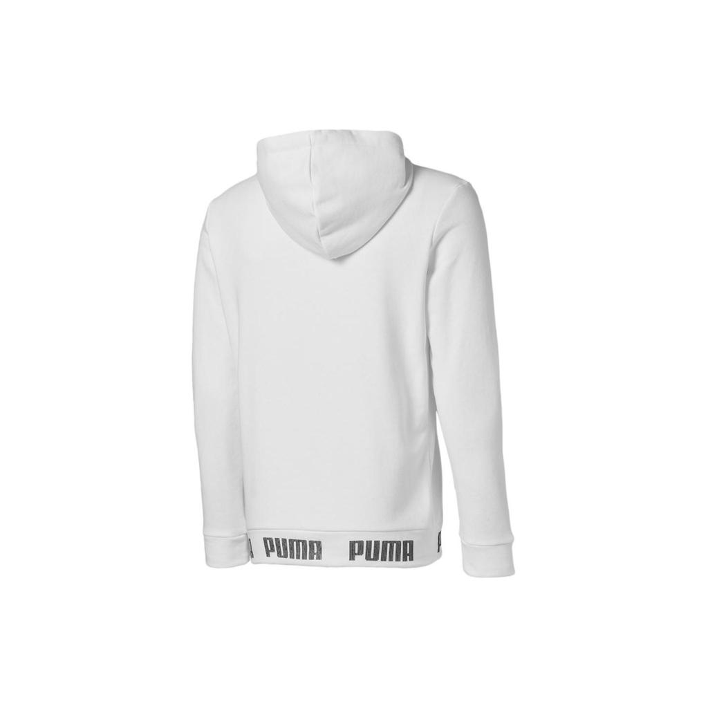 Puma Amplified American Retro Brand Logo Letter Print Hooded Sweatshirt Comfortable Versatile Casual Long Sleeve Men Sweatshirt White 844793-02