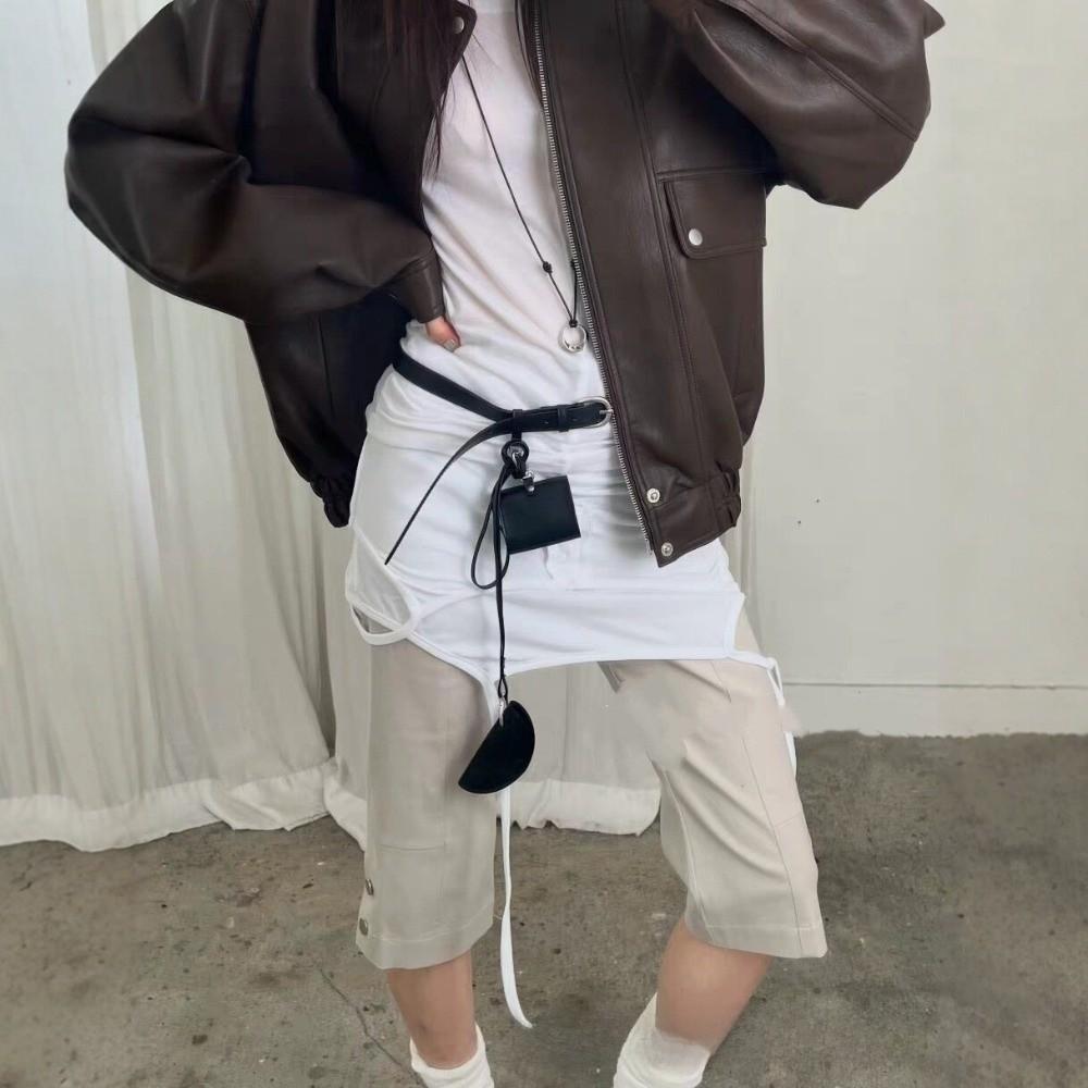 Fashionable Versatile PU Leather Belt Trendy Chic Layering Belt Y2K Style Cool Coin Purse Belt for Early Spring