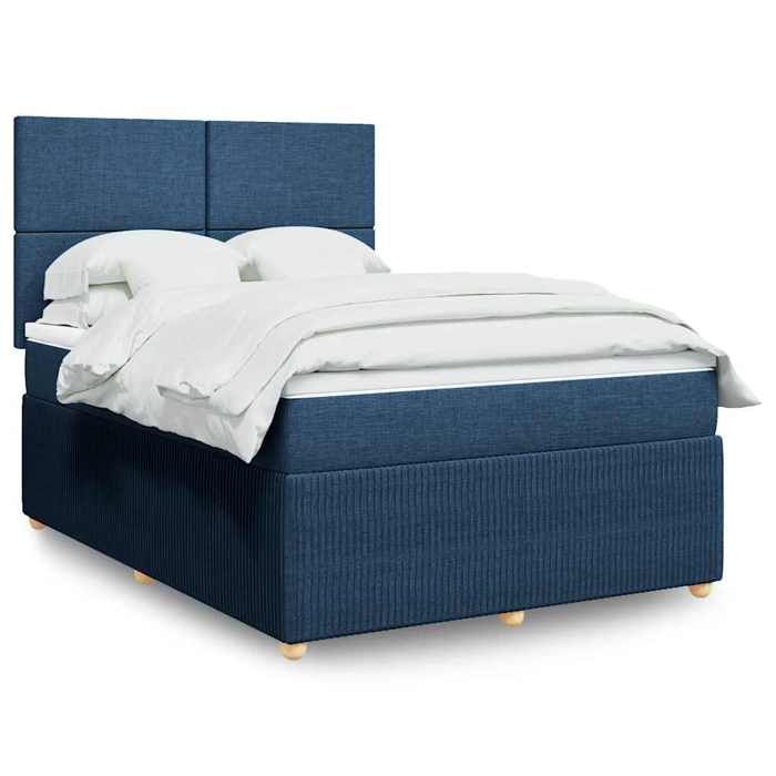 Maison Exclusive - Sommier à lattes de lit avec matelas Bleu 140x190 cm Tissu