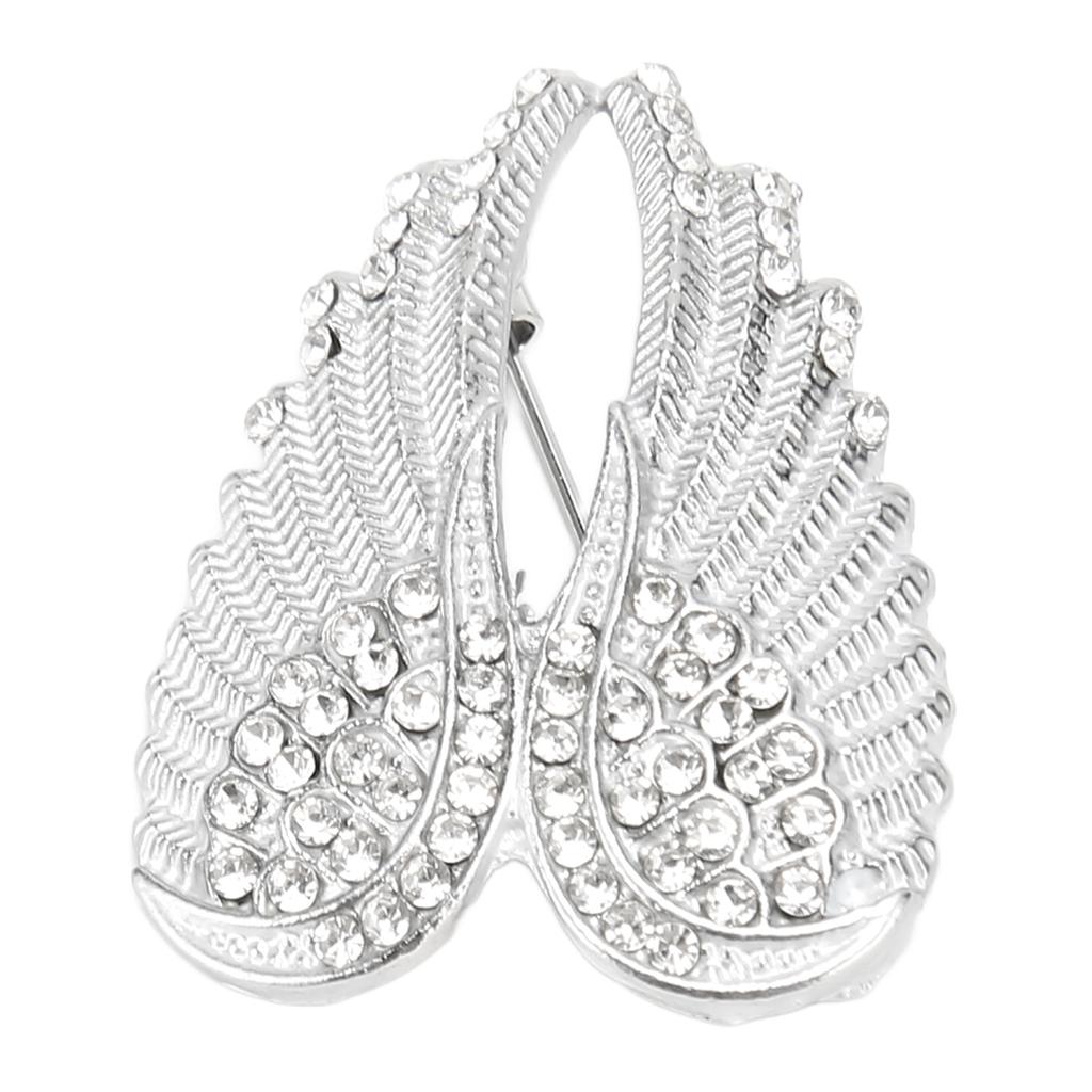 Angel Wing Brooch Pins Crystal Rhinestone Vintage Sweater Shawl Collar Dress Shirt Brooch Clips for Man Woman