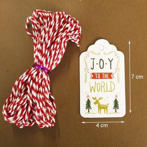 50 шт. Веселого Рождества, белая бумажная бирка с хлопковой нитью, перчатка Санта-Клауса, рождественский декор
