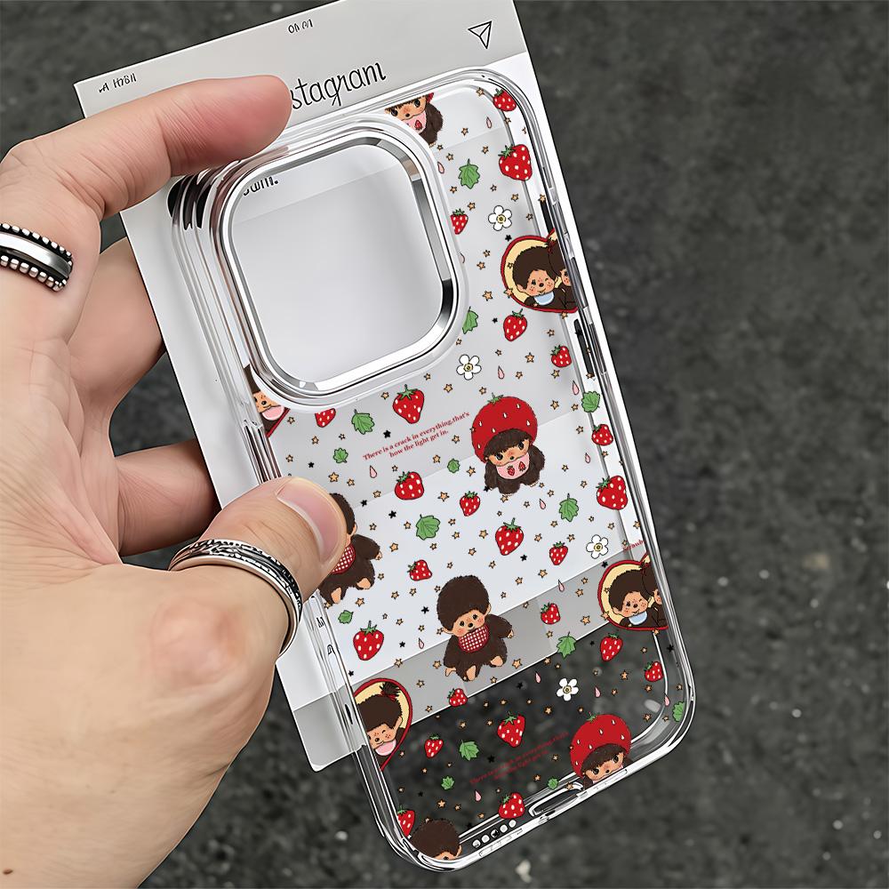 Милый чехол для телефона Ins с Мончичи для iPhone 17e 17 16 15 14 13 12 11 mini Pro Max X XR XSMAX Air Plus Прозрачный Мягкий Чехол