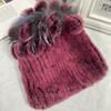 New Winter Real Rabbit Fur Beanies Hat Women 100% Genuine Real Rex Rabbit Hat Good Elastic Knitted Rex Rabbit Fur Caps