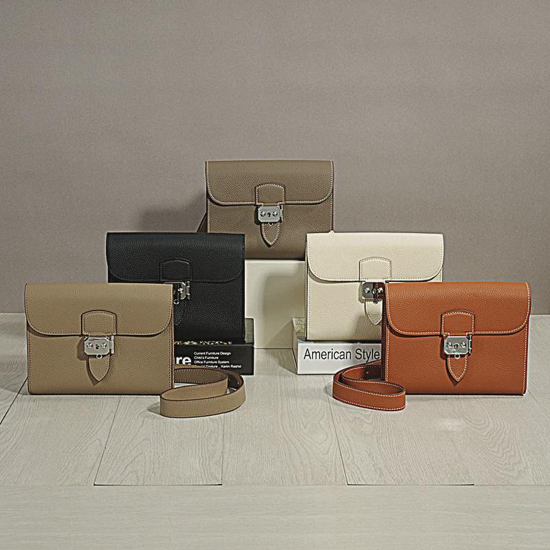 Сумка-клатч из натуральной кожи в корейском стиле - большая вместимость, воловья кожа, двойное назначение