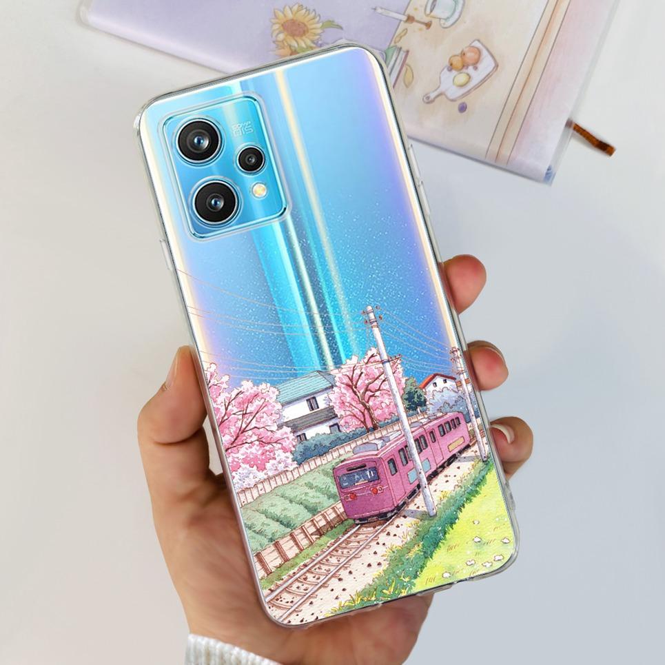 RMX3521 Чехол для телефона Realme 9 4G Задняя крышка С узором Сердце Любовь для пары Защита камеры Бампер Для Realme9 Мягкий силиконовый чехол