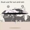 Cartoon Cat Automatic Umbrella Rain or Shine Cat Sun Protection Umbrella for Women