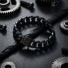 15 мм Черный Стиль Позолоченная Демоническая Плетеная Кубинская Цепь Браслет Для Мужчин Нержавеющая Сталь 316L
