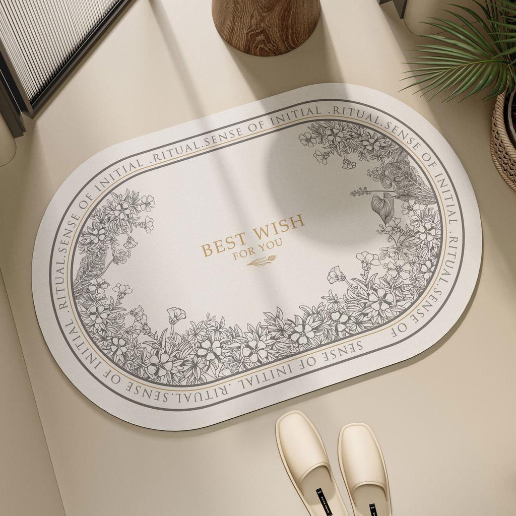 Коврик для пола в ванной комнате Мягкий диатомовый ил Водопоглощающий Быстросохнущий Туалет Бытовой Сухой Влажный Разделительный Туалет Ванная комната Коврик для ног