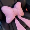 Ribbon Bow Ribbon Bow Car Neck Pillow Linen Linen Bow Car Headrest   Car Seat