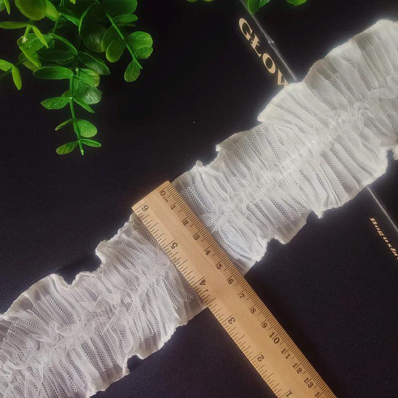 3 метра/партия, ширина 6 см, абрикосовый/белый/розовый, 2 слоя, 3D сетка, плиссированная кружевная отделка, тюль, кружево, ручная работа, сделай сам, детский рукав, пышная юбка-торт