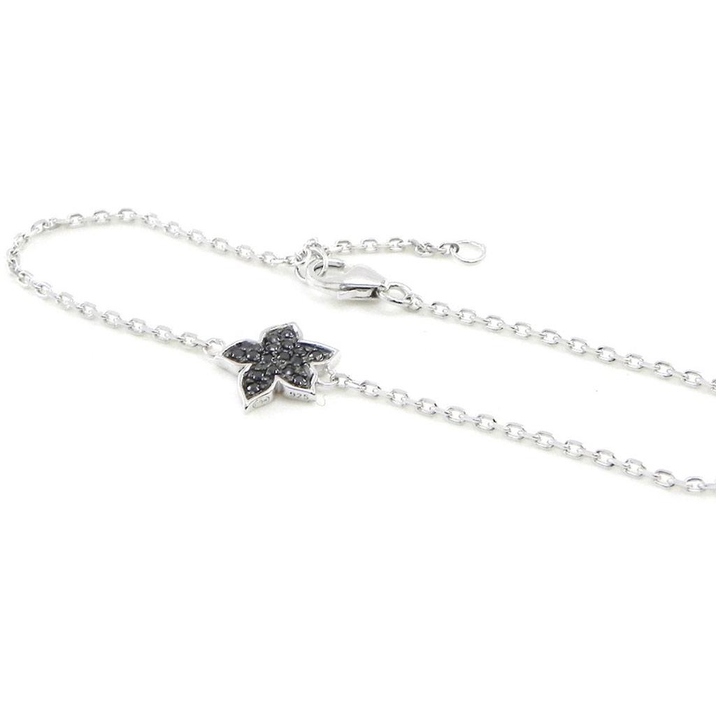 Les Trésors De Lily [I9102] - Silver Bracelet 'Flora' Black Silver (rhodium Plated) - 10 Mm