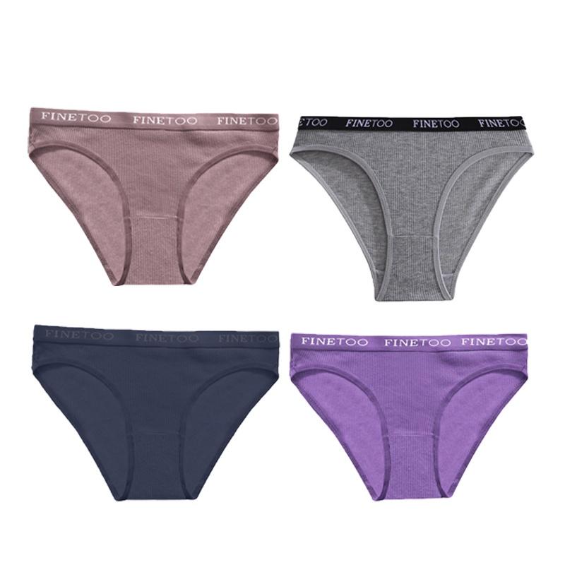 FINETOO Бесшовные трусики, 4 шт./компл., женские трусы, женские трусы, однотонные трусики, нижнее белье, M-XL, хит продаж