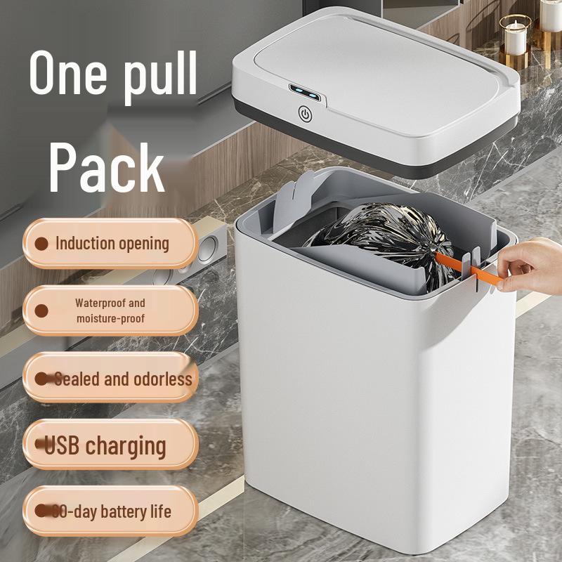 Автоматический мусорный бак без рук с умной крышкой для ванной комнаты