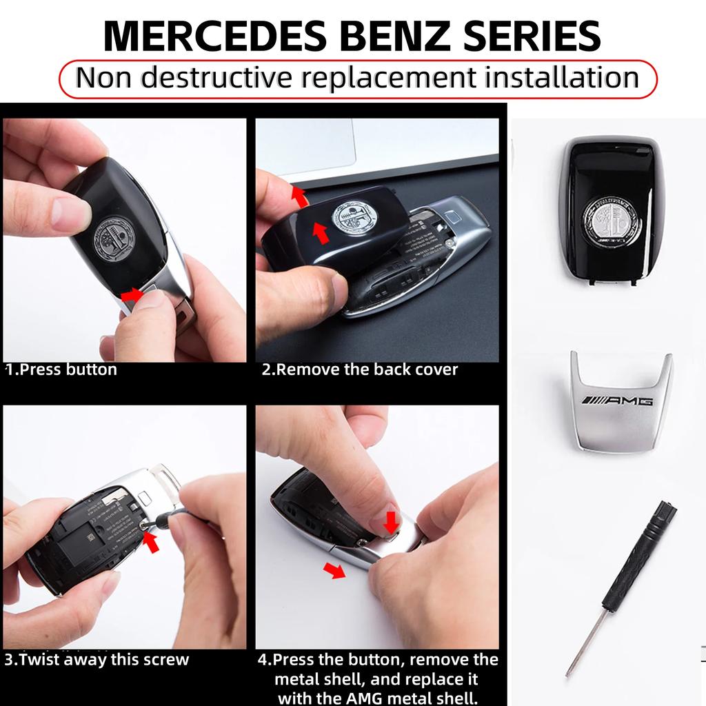 Автомобильная наклейка для Mercedes-Benz AMG W210 W212 W202 W205 W207 E63 AMG GT GLS G63 Яблоня Чехол для ключа Класс A Класс C Класс E