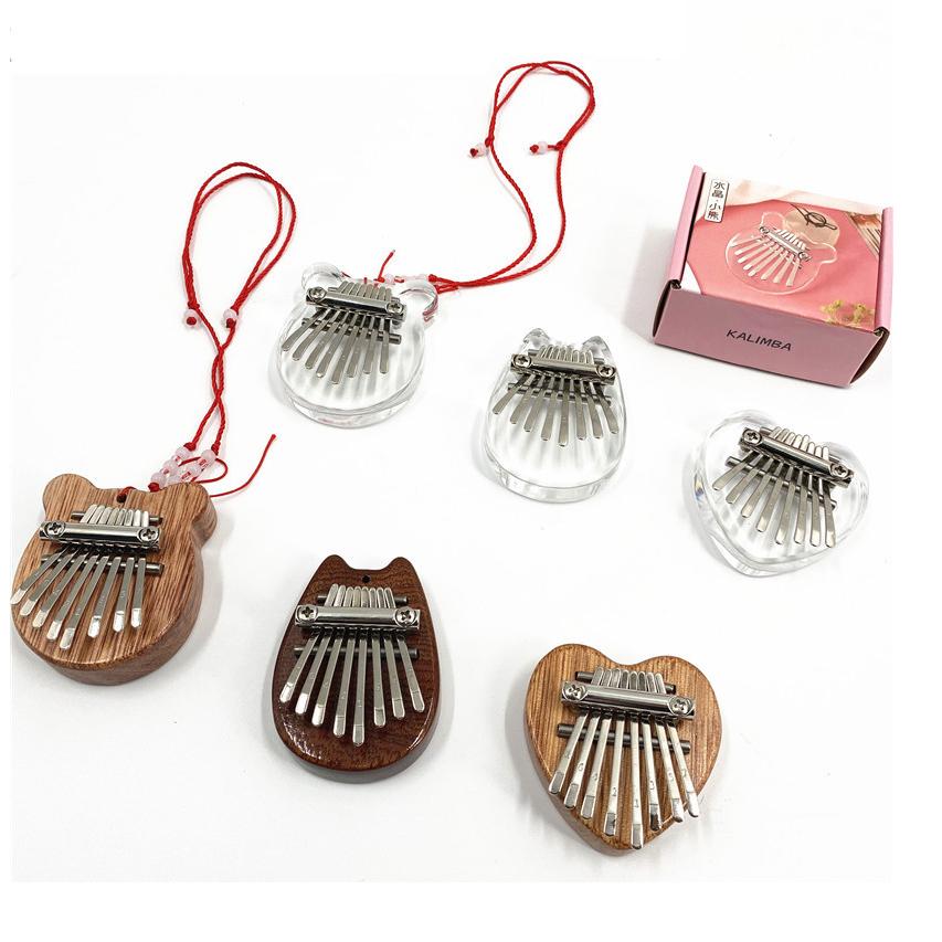 8-клавишное мини-калимба для большого пальца, портативное пианино с ремешком, подарок для детей, взрослых, начинающих