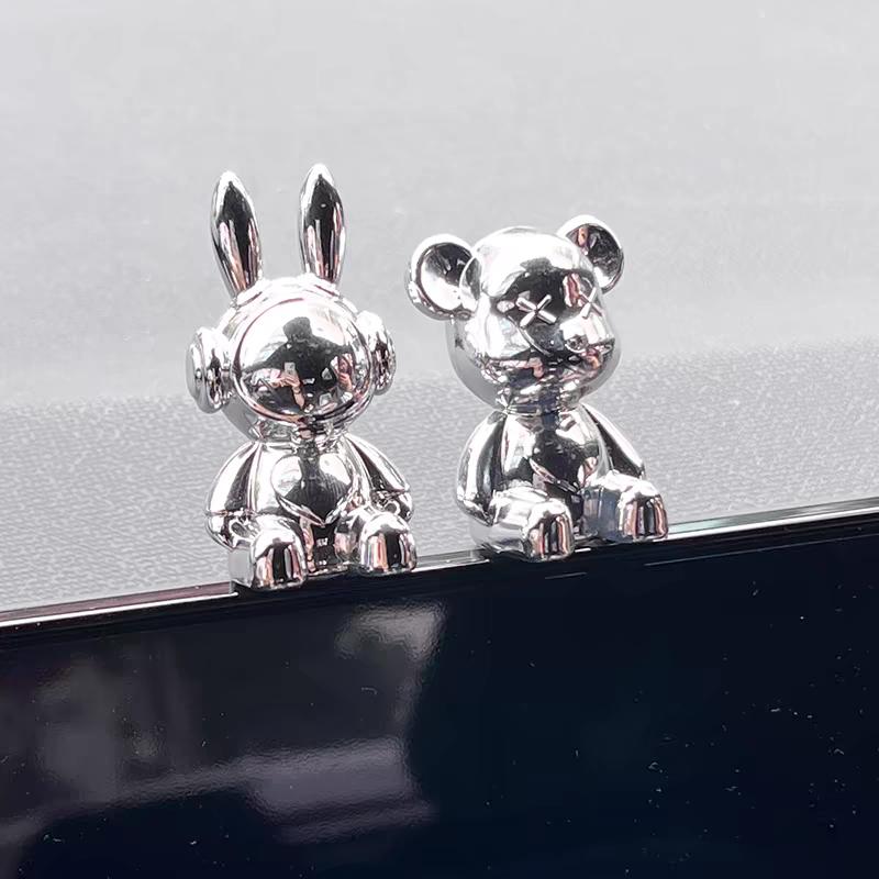 Cartoon Rabbit Bear Car Interior Decoration Center Console Decor Personality Room Table Desk Home Office Miniature Figurines