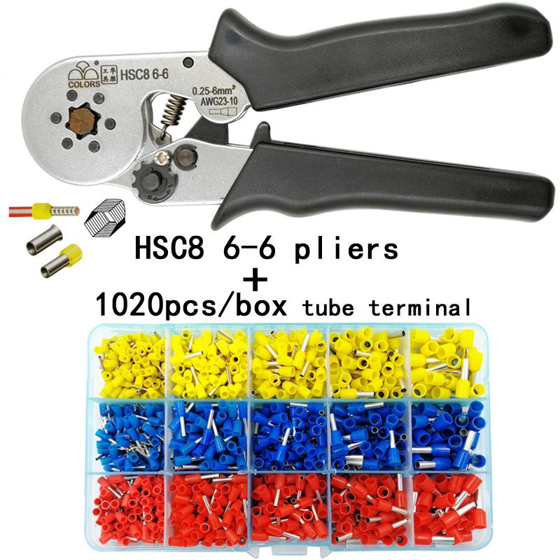 Обжимные инструменты Клещи для электрических трубчатых клемм HSC8 10S 0,25–10 мм2 6–4B/6–6 0,25–6 мм2