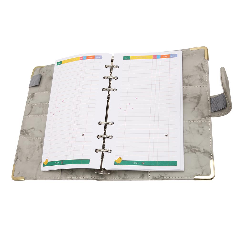 Бюджет с денежными конвертами из искусственной кожи с мраморным узором A6 для экономии денег на картах и счетах, серые