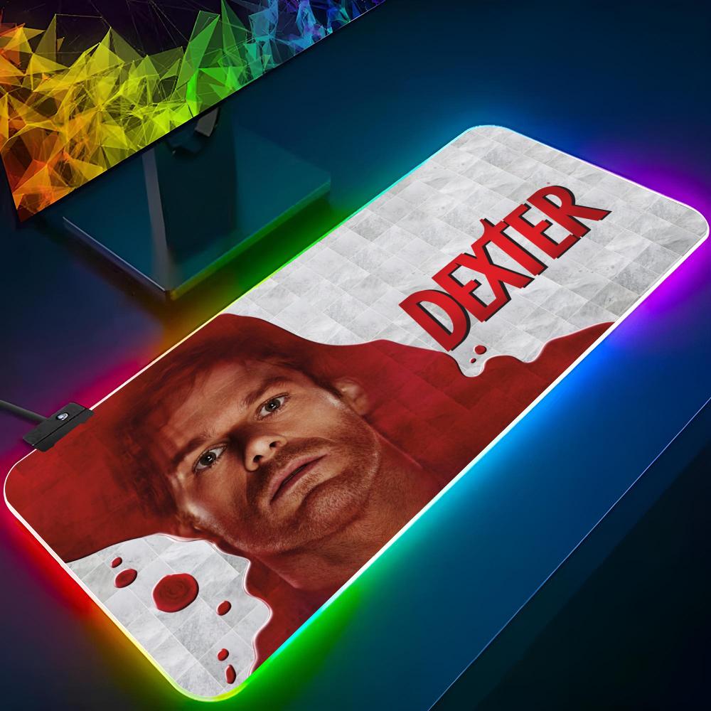 Коврик для мыши Dexter Couple Игровой RGB-коврик для мыши Клавиатура с подсветкой Девушка-геймер XXL Коврик для ноутбука Накладки на стол Настольный коврик