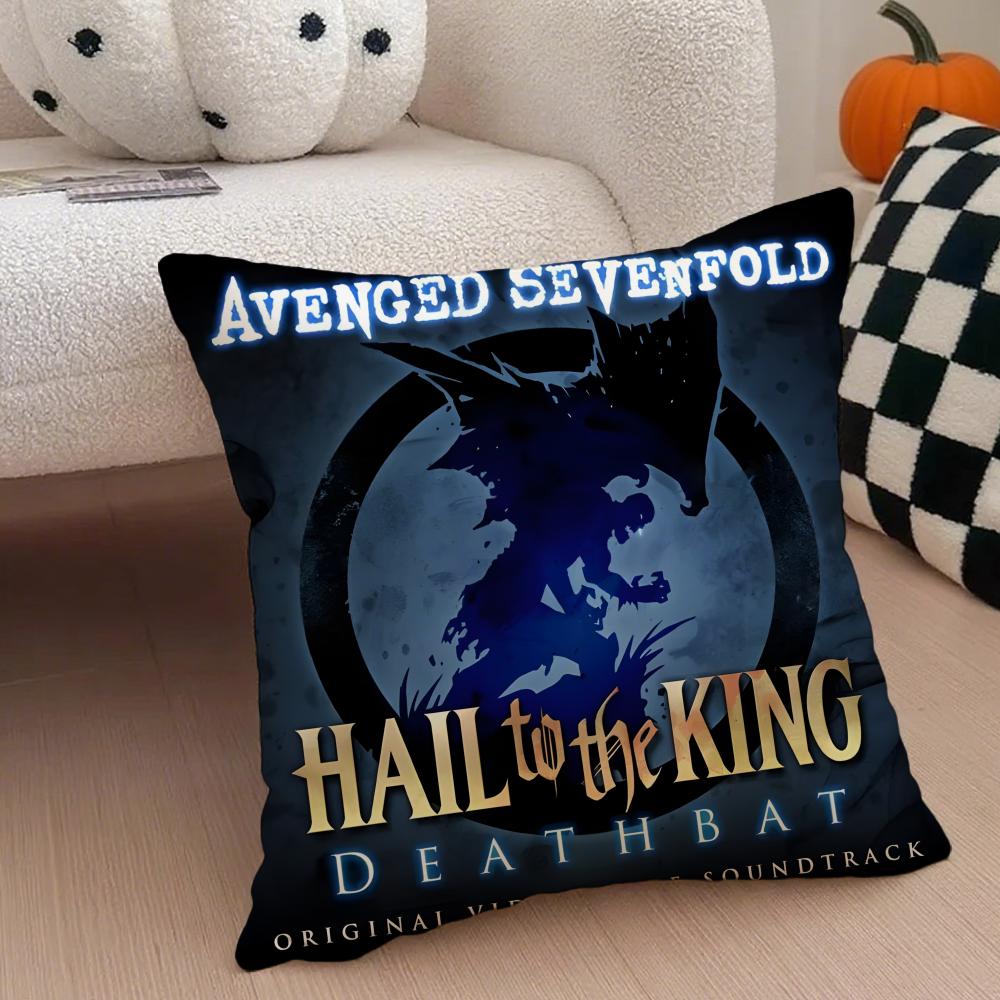 Metal American Band AAvenged Sevenfold Cushion Cover Throw Pillow Cover Hidden Button Durable Polyester Chair Cushion