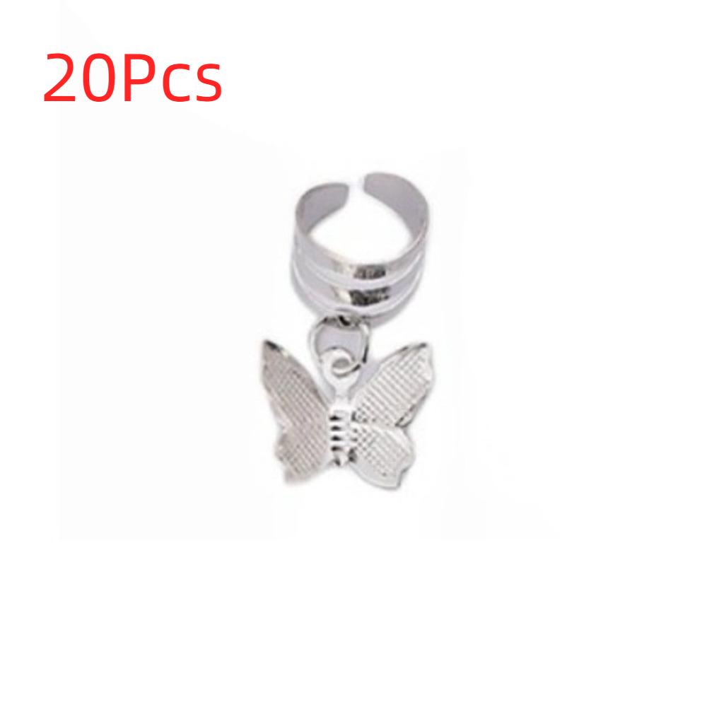 20 шт. бабочка полые волосы кольцо плетение волос косички трубки дреды бусины женщины