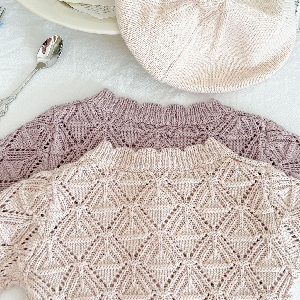 Детский вязаный кардиган для девочек 0-2 лет, свитер для девочек, осеннее новое детское полое шерстяное пальто из хлопковой пряжи, топ