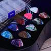 100 Pcs 0.46/0.71/0.96mm Gifts Shrapnel Ukulele Celluloid Electric Guitar Picks with Box Plectrum