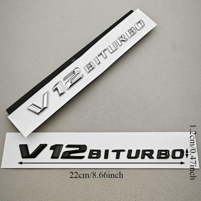 3D ABS Car Styling Logo V12 BITURBO Badge Side Fender Emblem Decal For Benz S680 GLS600 AMG S65 SL65 G63 G65 Accessory