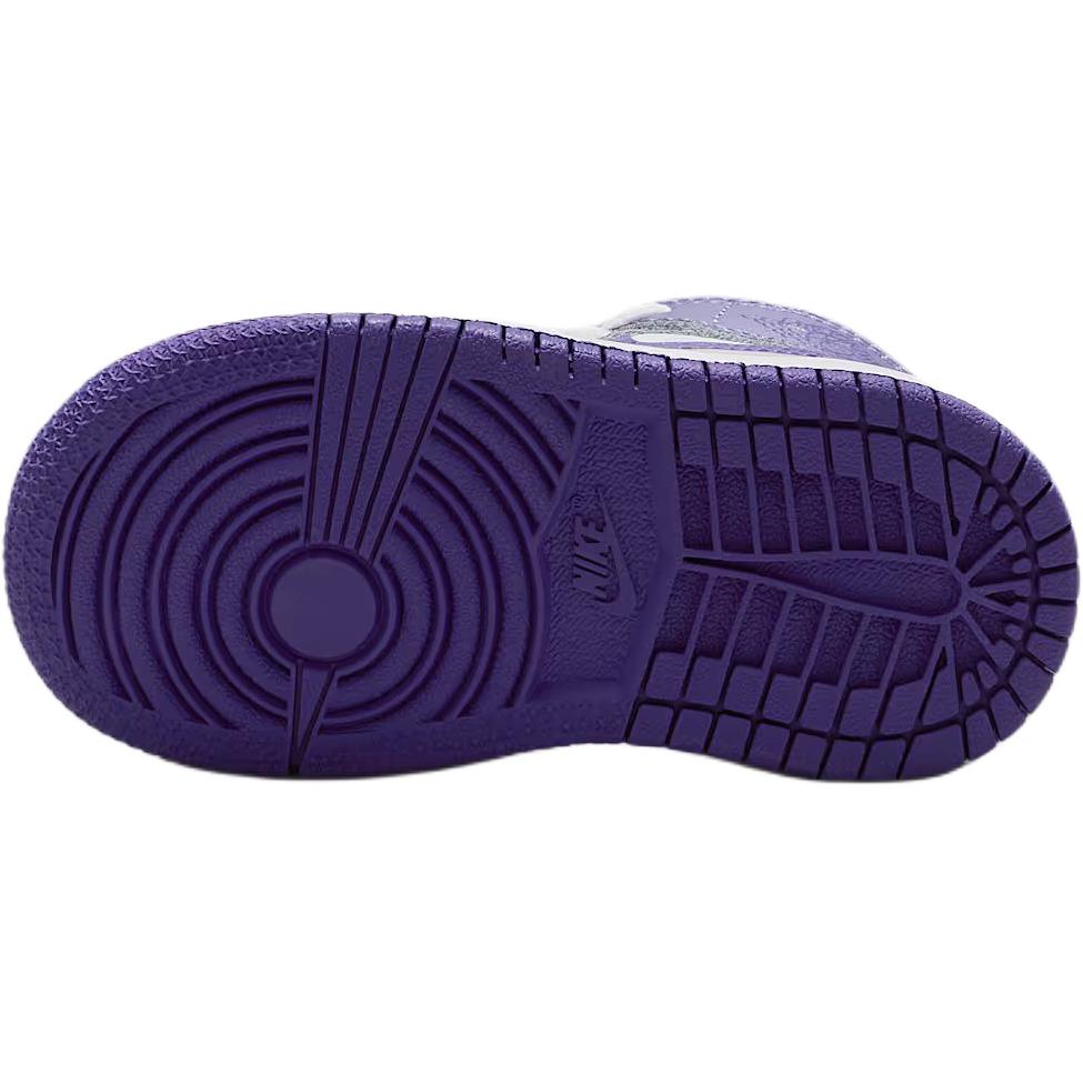 Кроссовки Air Jordan 1 Mid TD Dusty Amethyst для малышей, фиолетово-белые, Court-Purple DQ8425-500
