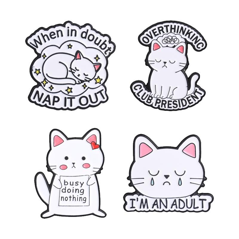 Xiaomi 3-4Pcs/Set Fantasy Novel Black Dragon Enamel Pin Vintage Sewing Machine Wizard Magic Cat Mystical Moth Butterfly Brooch Jewelry