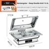 Electric Chafing Dish Adjustable Temp Roll Top Food Warmer Temp Display Catering Buffet Stove Stainless Steel Buffet Servers
