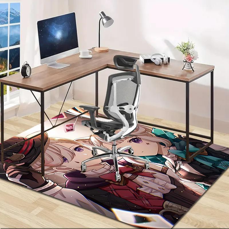 1pc Genshin Impact Lyney Lynette Design Area Rug - Non-Slip, Soft & Cozy Floor Mat for Living Room, Bedroom, Office - Indoor/Outdoor Decorative Carpet