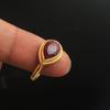 Yellow Gold Plated Lab Created Ruby Handmade Ring 925 Sterling Silver Statement Jewelry