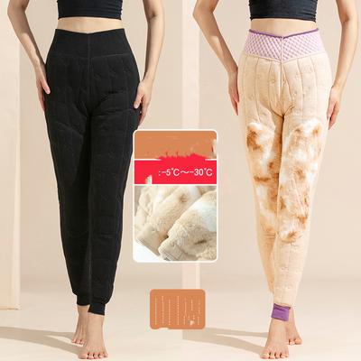 Женские зимние брюки для снега, утолщенные, с высокой талией, свободные, теплые брюки