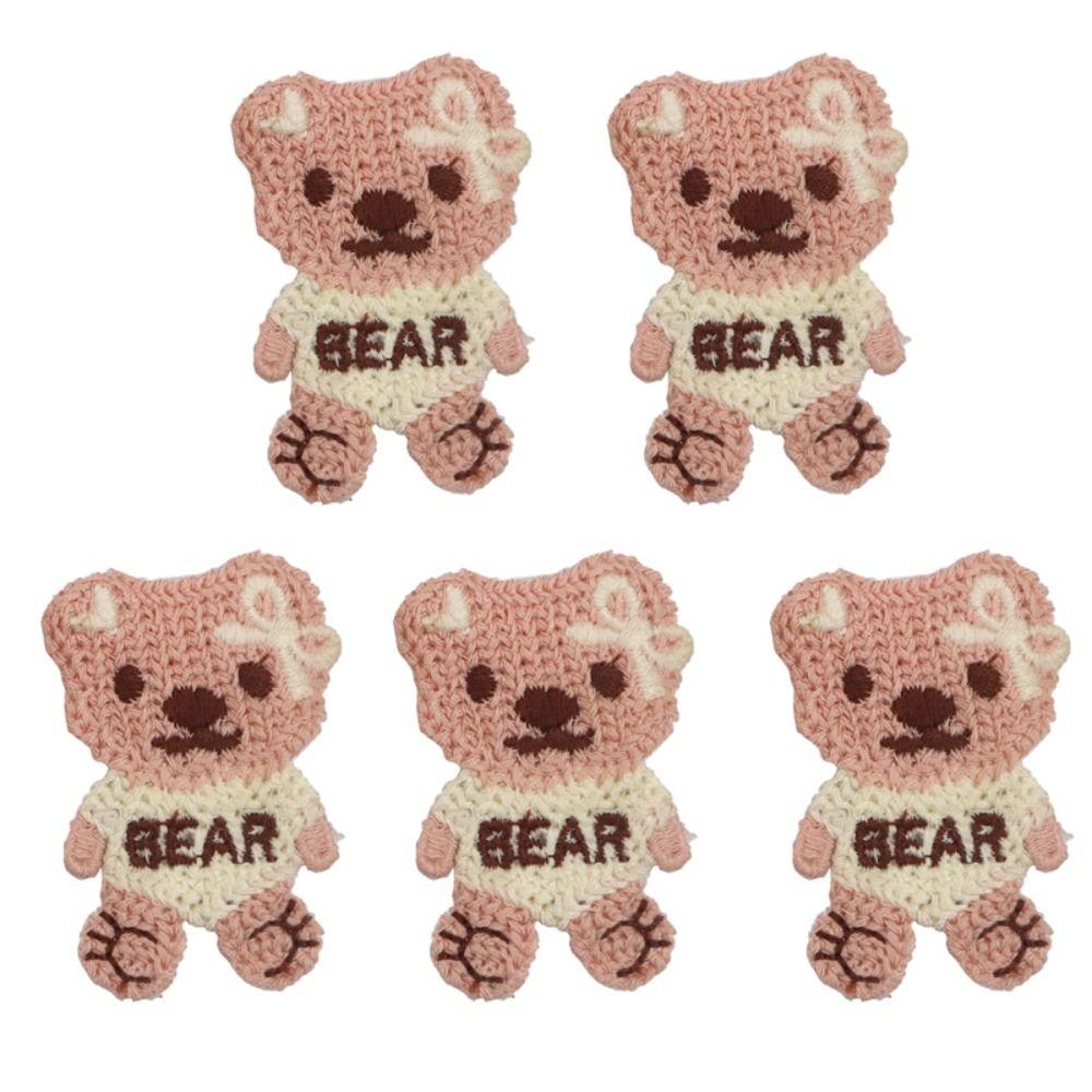 Для одежды Милый мультяшный медведь Животное Одежда Украшение Значок Вышивка Наклейки Аппликации Нашивка