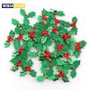 100 шт., украшения для стола, ягоды и листья падуба, аппликации для рождественского украшения, самоклеящиеся, лазерные, зеленого цвета