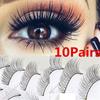 Новые 10 пар Натуральные Модные Ресницы Макияж Глаз Ручная Работа Длинные Накладные Ресницы Редкие