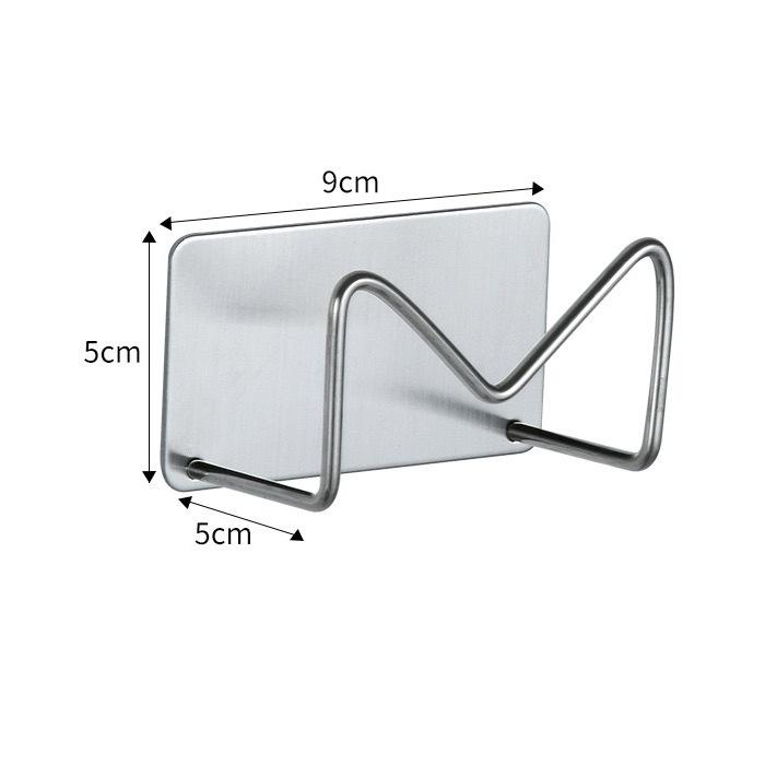 Stainless Steel Sponge Drain Rack - No Punching Kitchen Sink Cover with Steel Wire Ball Pot Brush Holder Wall Mounted Cloth Rack