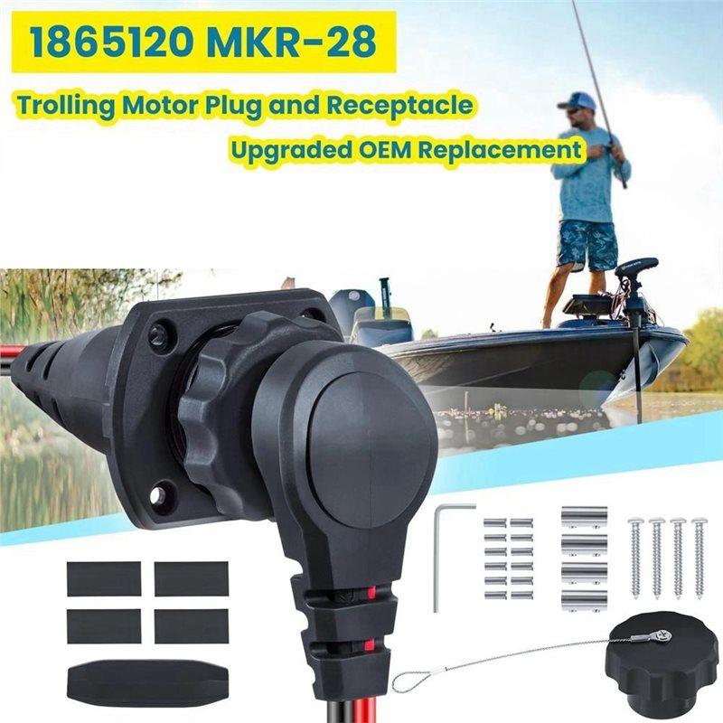 MKR-26 MKR-27 MKR-28 Marine Trolling Motor Plug Receptacle Circuit Br Breaker Kit 1865120 1865115 60A Kota Freshwater Saltwater