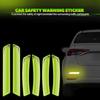 6Pcs Car Safety Warning Sticker Mark Car Reflective Stickers Tape Bumper Reflective Strips Exterior Accessories Universal