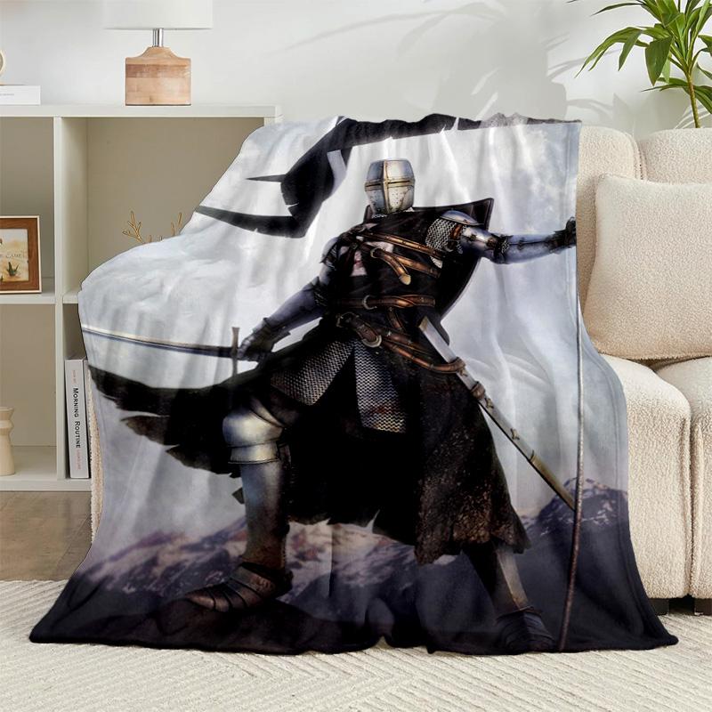 1PC Knights Templar Symbol Flannel Blanket Gift, Suitable for Both Men And Women, Soft Ideal for Beds And Sofa, Birthday Or Christmas Gift