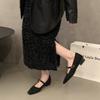 Fashion Retro Suede French Flats Shoes for Women 2025 Spring Autumn Fashion Mary Jane Women's Shoes Low Heel Shoes Zapatillas De Mujer