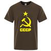 CCCP Русские футболки мужские СССР Советский Союз Мужская футболка с коротким рукавом Москва Мужские футболки Брендовые топы с круглым вырезом Хлопок Одежда больших размеров