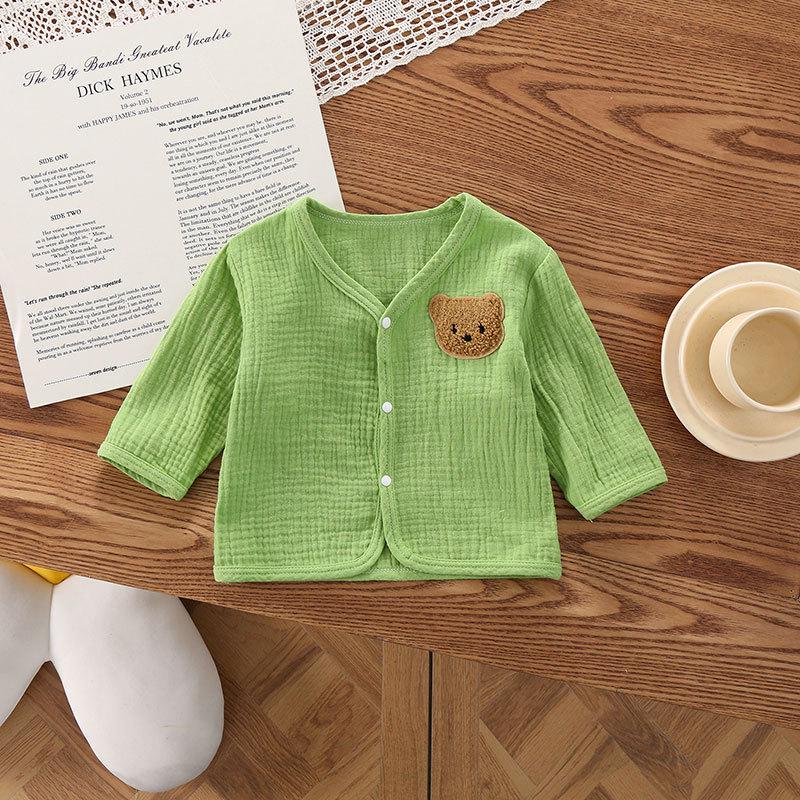 Детский легкий кардиган в корейском стиле с мишкой - Дышащий, удобный марлевый дизайн